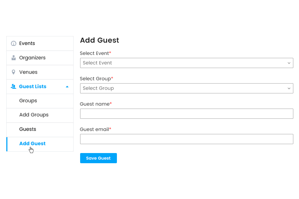 Adding Guest From Frontend