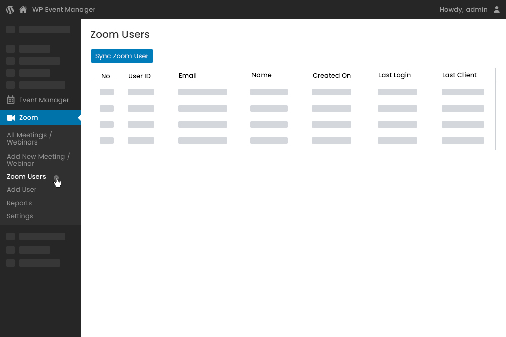 Admin Zoom Users List New