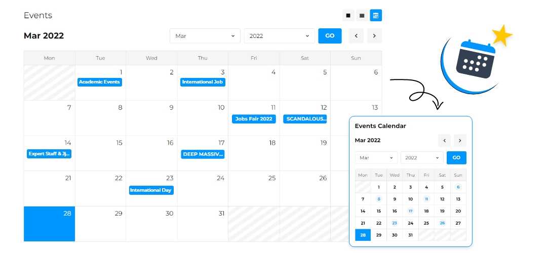 calendar striking appearance