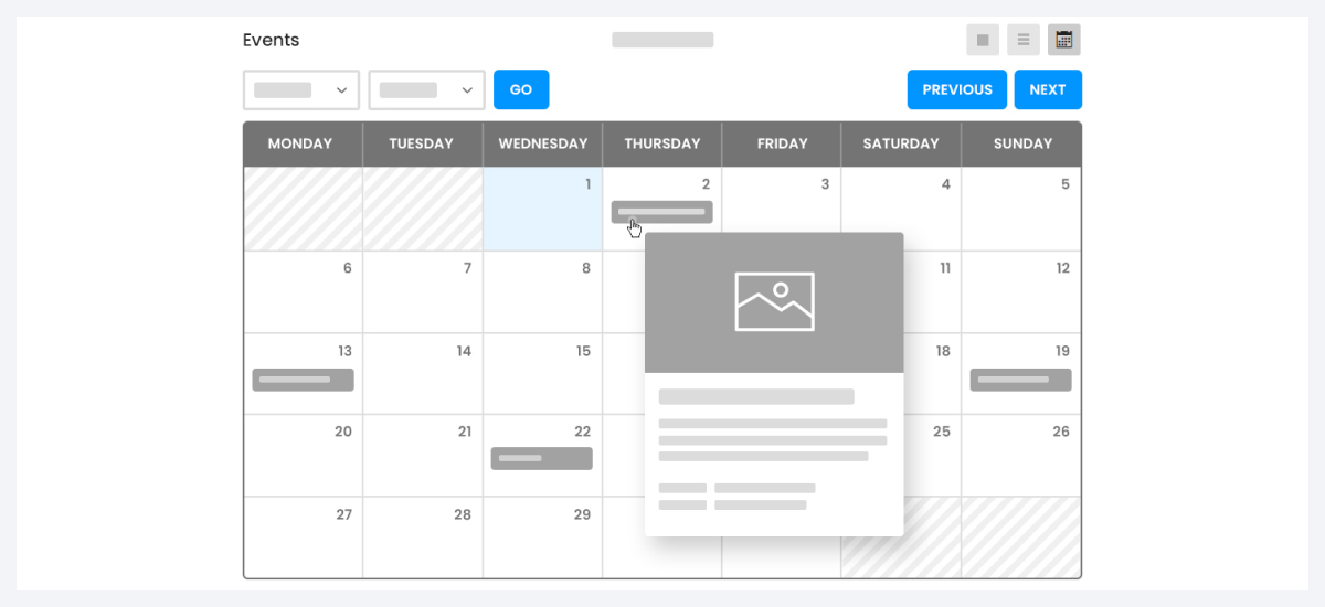 how to create events calendar