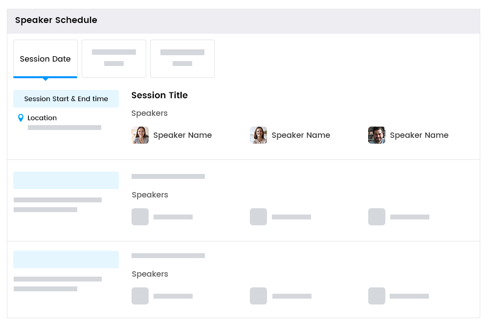 Display Speaker Schedule