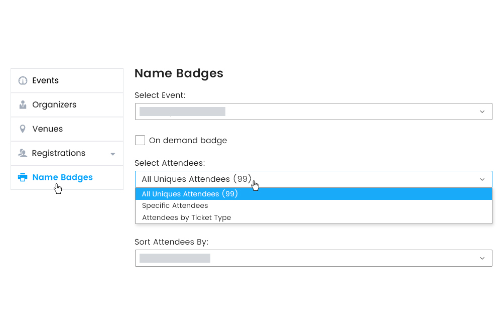 Ease Of Selecting Attendees To Printed