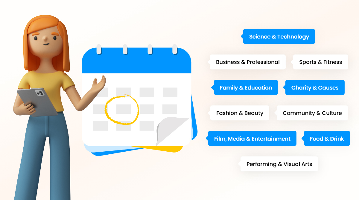 Events Category List Wordpress Website