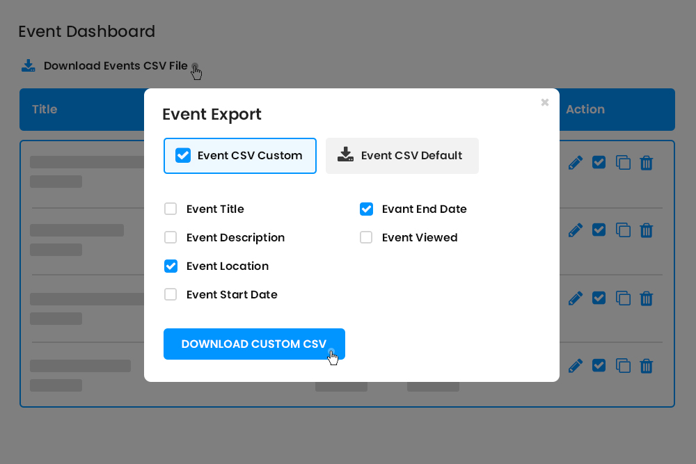 Export With Custom Fields Option