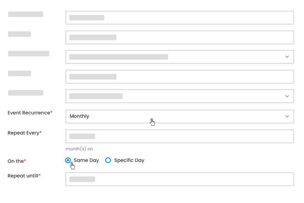Frontend Monthly Recurrence