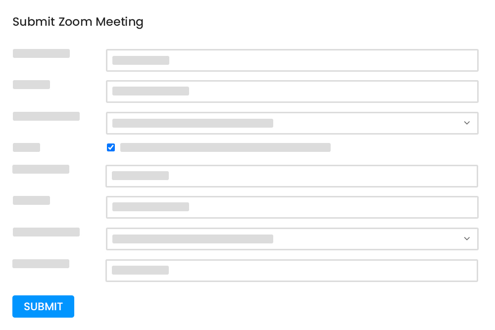 Frontend Submit Zoom Meeting