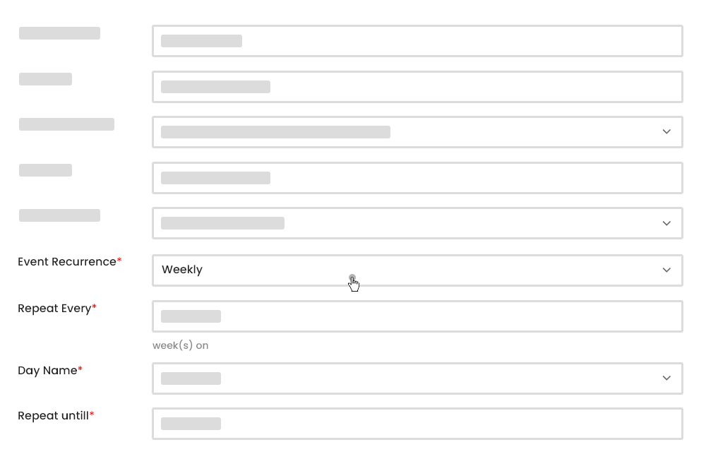 Frontend Weekly Recurrence