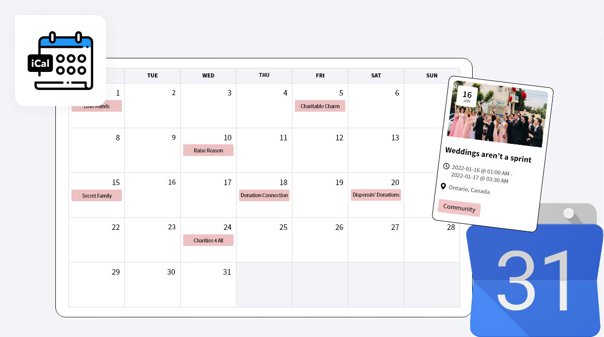 ical plugin show your event in google calendar