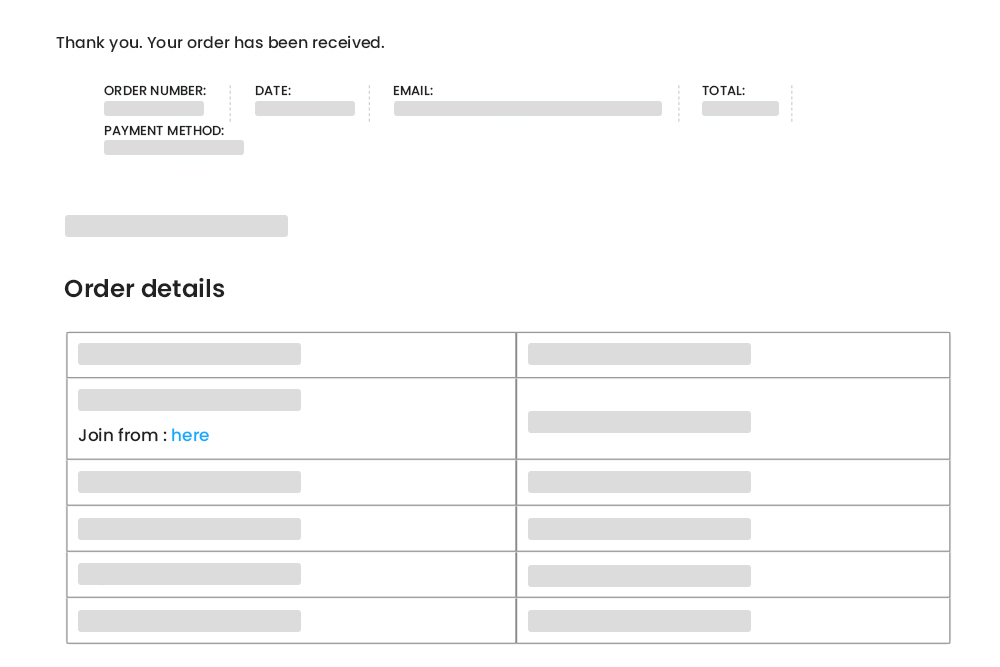 Join Meeting Woocommerce Order Details