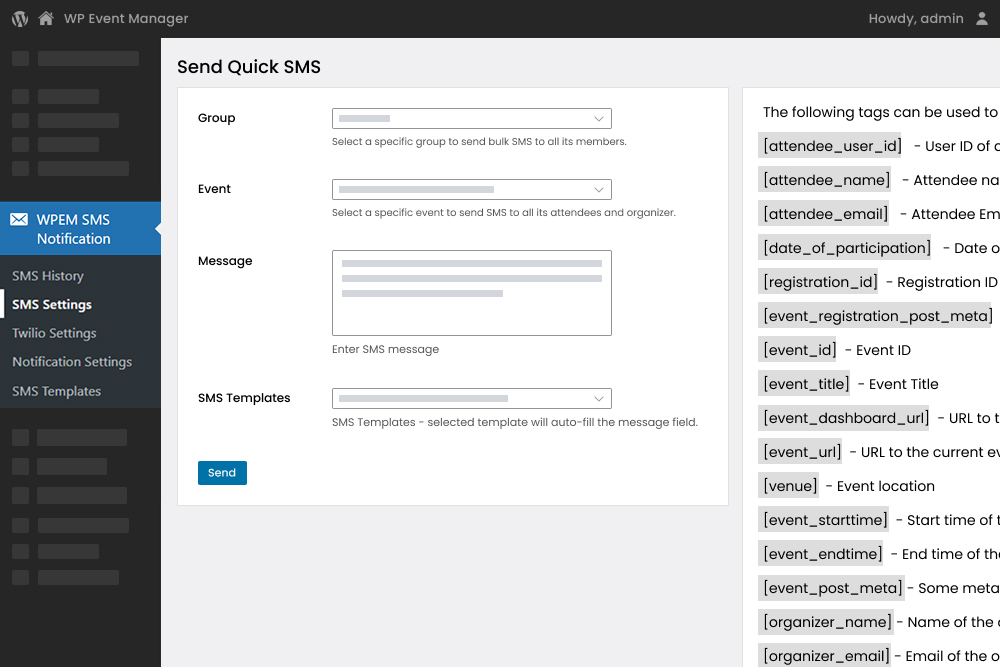 Managing Bulk Smses Through Settings