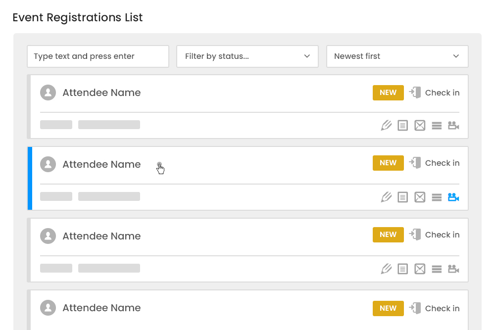 Meeting Icon Registration Dashboard