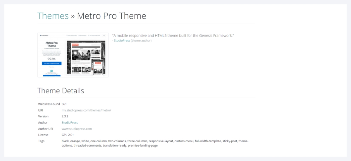 metro pro theme