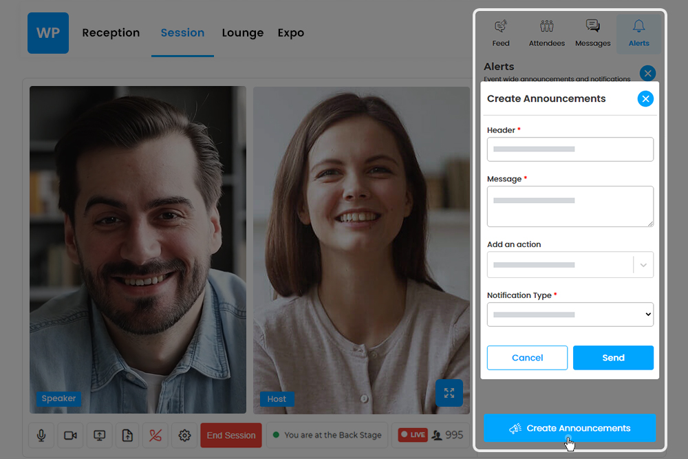 Organizers Create Multiple Announcements