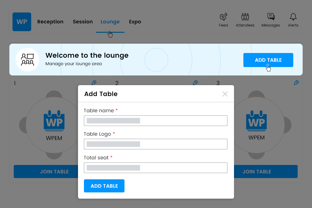 Organizers Tables Social Lounge