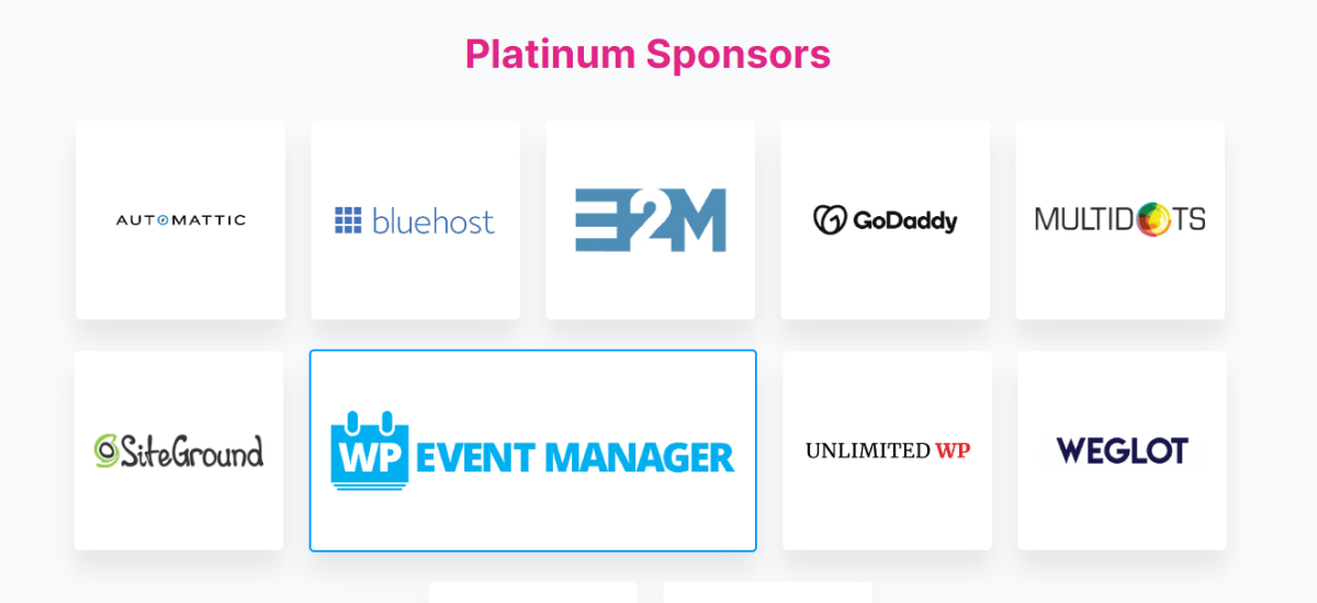 platinum sponsors