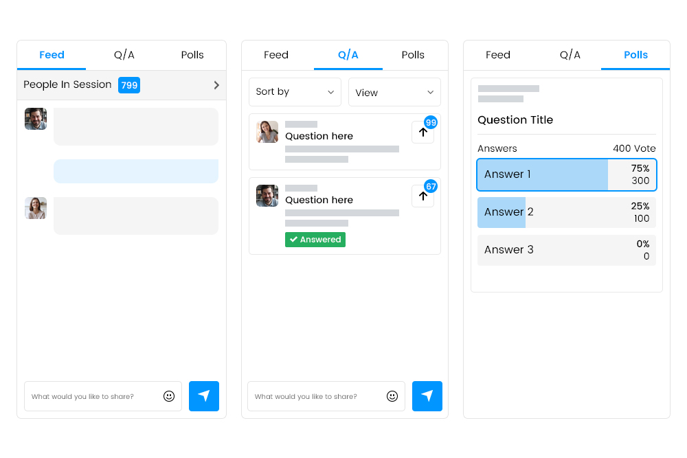 Session Engagement Feed Polls Qa