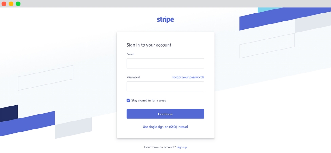 stripe login