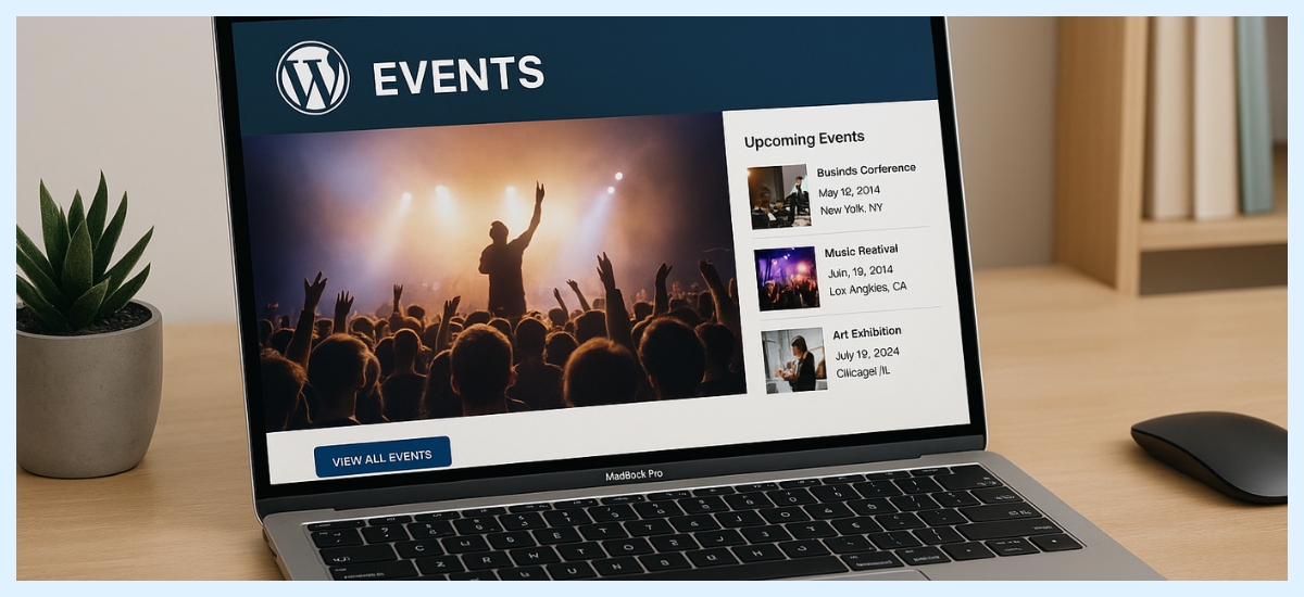 create wordpress events website