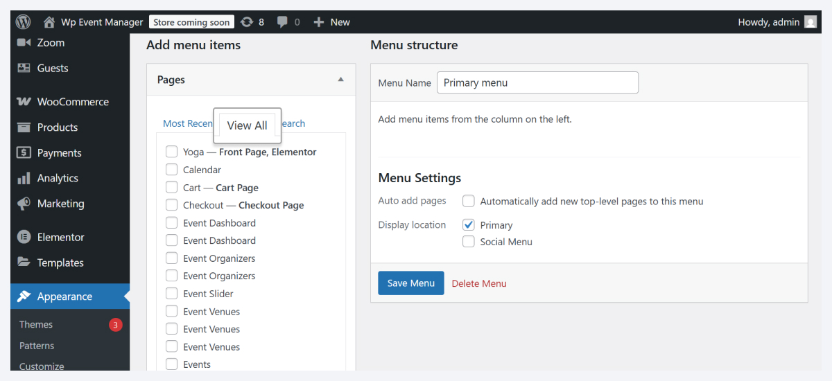 install wordpress event listing theme