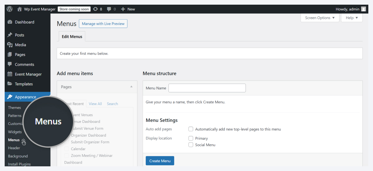 install wordpress event listing theme