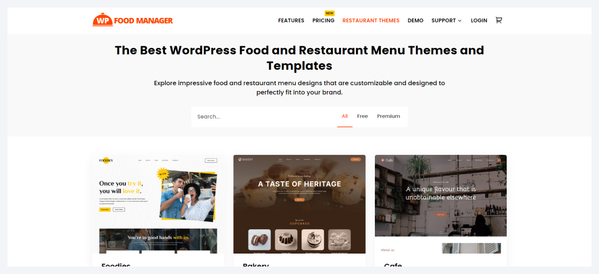 wp food manager theme