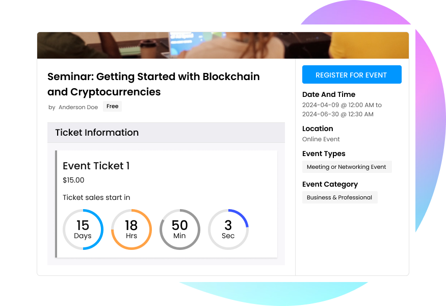 Countdown Timer For Ticket Availability