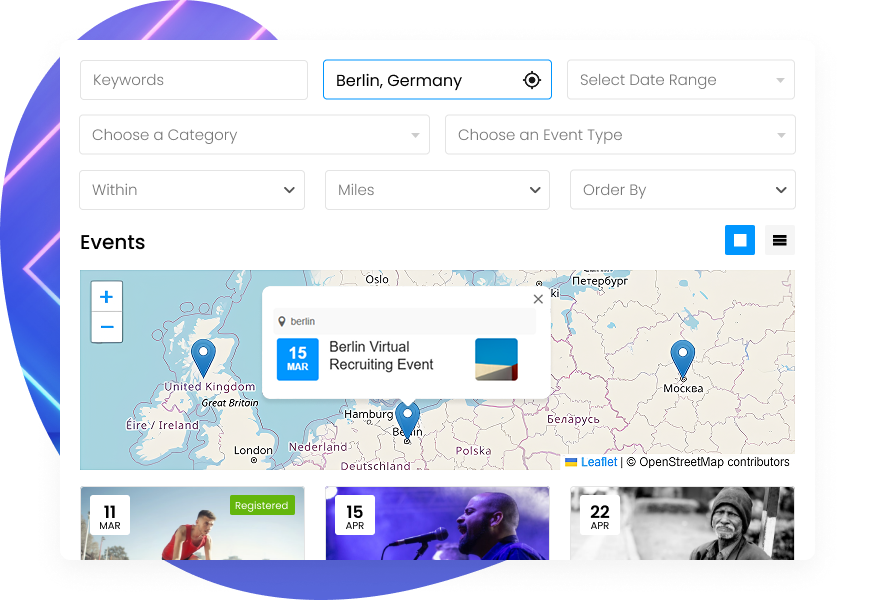 Easily Identify Nearby Events