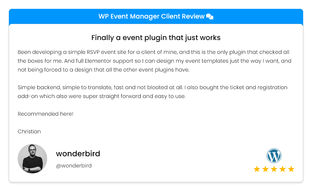 wonderbird client review